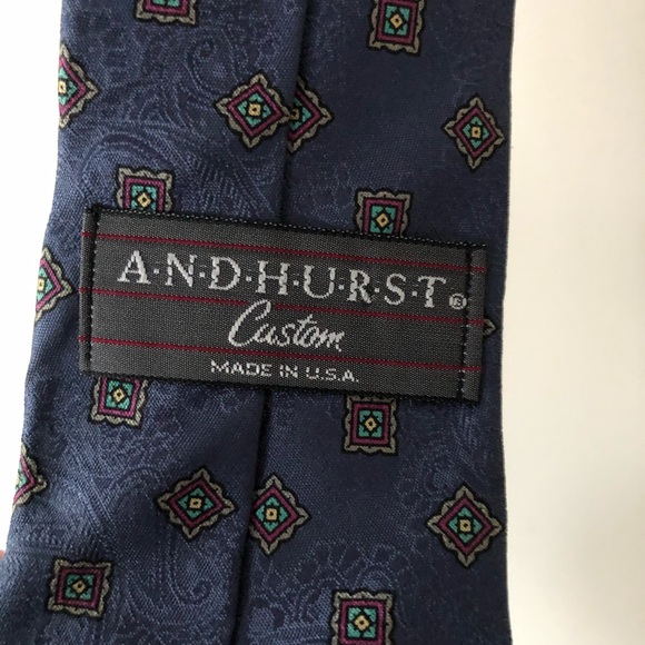 💜 Men’s Blue Design Tie - Pre-Tied Andhurst - Picture 3 of 3